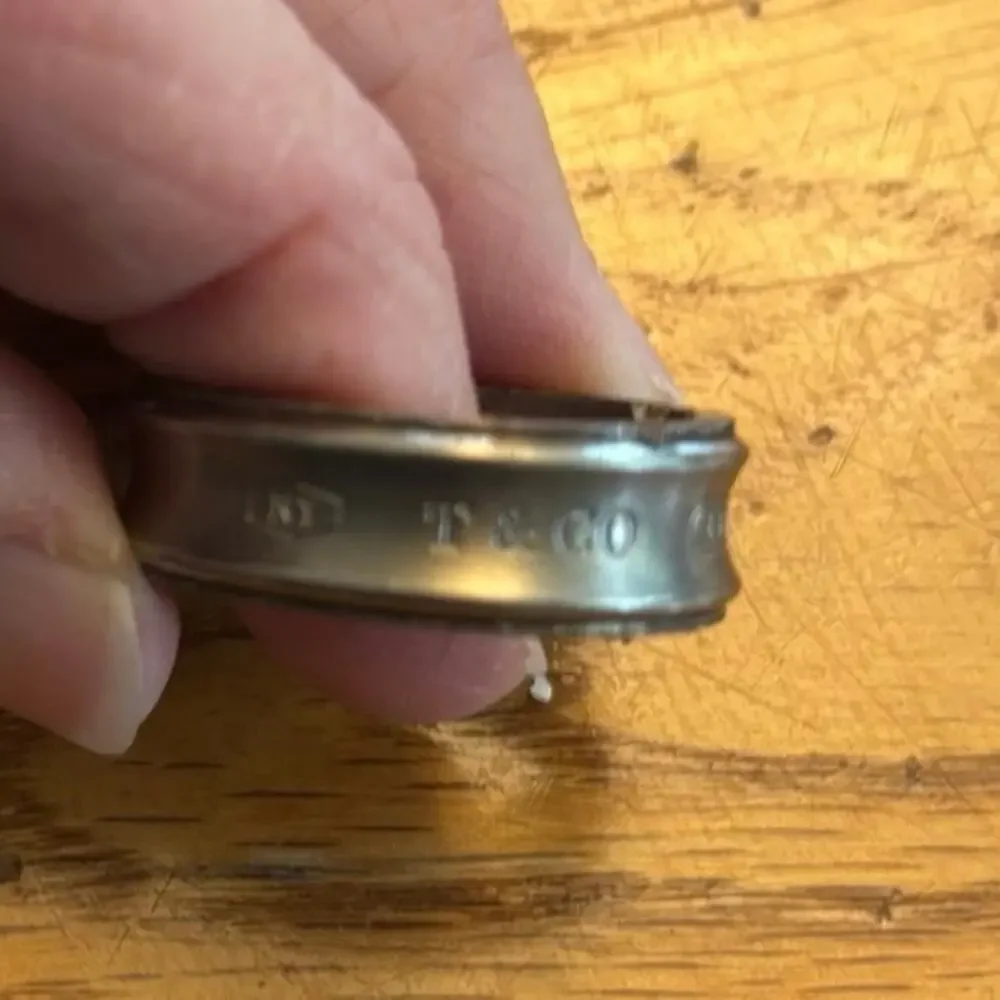 Tiffany & Co T & Co 1837 Band Ring Sterling Silver Vintage DAMAGED PLEASE READ